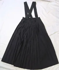 【224641】emmi エミ  サロペットスカート　フレア　プリーツ加工　ポリエステル生地　サイズ0  ・ ブラック
