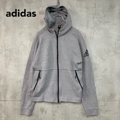 美品 adidas アディダス Z.N.E. フーディー フルジップ パーカー ジャケット スウェット ジャージ ウェア スポーツ トレーニング フィットネス ジム ランニング 運動 部屋着 ルームウェア ロゴ グレー BQ1648 正規品 羽織り ★ ■◇