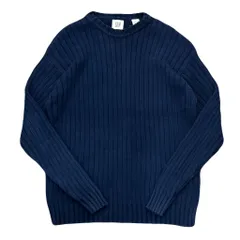 90s OLD GAP ギャップ  リブ編み コットンニット ネイビー XLサイNo.EA60
