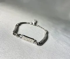 Christian Dior クリスチャンディオール ブランドロゴプレート チェーンブレスレット 17.5cm シルバー 男女兼用 アクセサリー