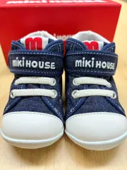【タグ付き】ミキハウス 12センチ ベビーシューズ ファーストシューズ　インディゴブルー