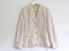 【226732】MAX MARA マックスマーラ  白タグ　リネン99％　テーラード シングルジャケット  ・42 生成り/ベージュ