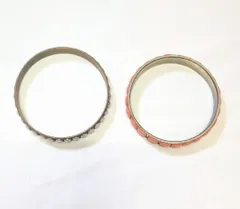 【225026】 ヴィンテージ　スタッズ/コーラル　ブレスレット　2本セット