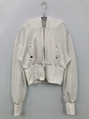 パーカー ホワイト 無地 ジップアップ 長袖