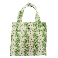 キャスキッドソン Cath Kidston スモールブックバッグ ハンドバッグ トート 花柄 総柄 緑 グリーン 白 ホワイト /XZ ■GY99