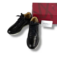 サルヴァトーレフェラガモ　Salvatore Ferragamo　 ガンチーニロゴ　レザースニーカー　ブラック　黒　7サイズ