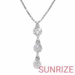 K18WG トリロジー ダイヤモンド ネックレス【K1385】