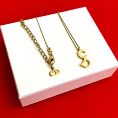 極 美品 Christian Dior クリスチャンディオール ヴィンテージ CD ロゴ GP ネックレス ペンダント チョーカー アクセサリー ゴールド 10267