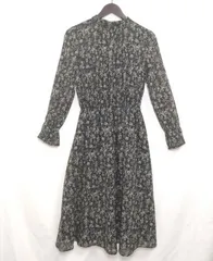 【224712】BEAMS HEART ビームスハート  長袖ワンピース　花柄　ウエストゴム　ポリエステル生地　薄手  ・ マルチカラー