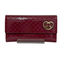 ✨良品✨GUCCI 長財布 エナメル ラブリーハート ダブルホック 赤