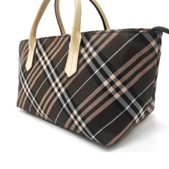 【良品】BURBERRY バーバリー トートバッグ　ハンドバッグ  ショルダーバッグ ノバチェック ブラウン 茶色 キャンバス レザー 革 ユニセックス 男女兼用 メンズ レディース