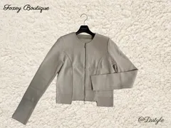 【美品】【参考価格70,400円】 FOXEY BOUTIQUE 40697 /フォクシーブティック 38 ベージュ系 ニット カーディガン ジャケット 長袖 38