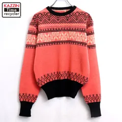 50s vintage ノルディック柄 ウール ニットセーター メンズ Mサイズ相当