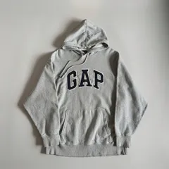 00s OLD GAP オールドギャップ リバースウィーブタイプ サイドリブ ロゴ刺繍 ヘビーウェイト スウェット パーカー プルオーバー