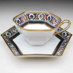 オールドノリタケ 金彩六角 カップ＆ソーサー (a)