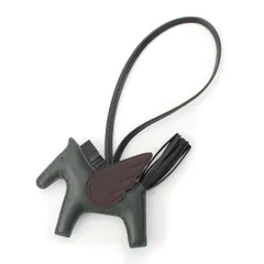エルメス レザー アニョーミロ  K刻 ロデオチャーム ペガサスPM チャーム ヴェールマングローブ エベンヌ ブラック【中古】