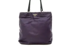 プラダ セミ ショルダー ハンドバッグ トート B11213 三角ロゴプレート Unisex テスートナイロン 紫 パープル PRADA 5381h