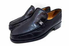 【229587】＜おすすめ＞ BALLY バリー  本革レザーシューズ　Bロゴ金具　ローファー メンズ  6EU・7US　25ｃｍ相当 ブラック
