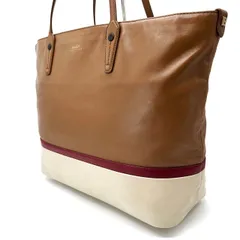 【良品】BALLY バリー オールレザー トートバッグ ハンドバッグ バイカラー ユニセックス 男女 A4可 書類 ファイル ブラウン 茶