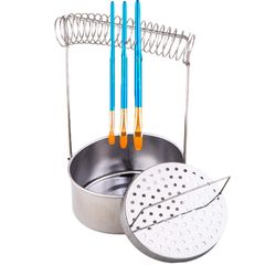 【特価商品】S.fields.inc 筆洗器 筆洗いバケツ コンパクト 油絵 水彩 絵画 ステンレス ブラシスタンド 絵の具 絵描き