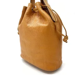 【良品】Burberry バーバリー ノバチェック 巾着 ショルダーバッグ レザー レディース ライトブラウン ヴィンテージ vintage