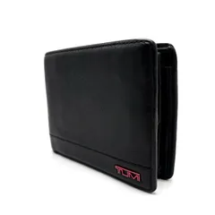 【良品】TUMI トゥミ 折り財布 お札 コインケース 小銭 オールレザー 革 メンズ ブラック 黒