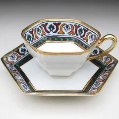 オールドノリタケ 金彩六角 カップ＆ソーサー (b)