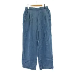 アーバンリサーチ ドアーズ URBAN RESEARCH DOORS ワイド イージーパンツ 38 青 ブルー ゴムウエスト フルレングス スラッシュポケット /PP ■GY60