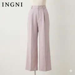 INGNI くすみピンク テーパードワイドパンツ M ポリエステル #45-9