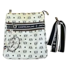 CASTELBAJAC カステルバジャック ショルダーバッグ モノグラム柄 ブラック ホワイト 日焼け跡あり