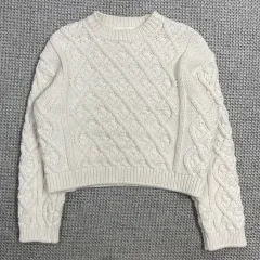 FOR;REST ケーブルニット クロップドセーター アイボリー F