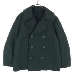 美品 UNIQLO U ユニクロユー 長袖 中綿入り ピーコート M ブラック メンズ 古着