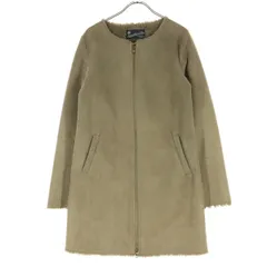 美品 URBAN RESEARCH Sonny Label アーバンリサーチサニーレーベル 長袖 フェイクスエード ノーカラーコート 36 ブラウン系 レディース 古着