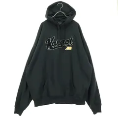 美品 KANGOL カンゴール 裏起毛 ロゴマーク 長袖 スウェットパーカー L ブラック メンズ 古着