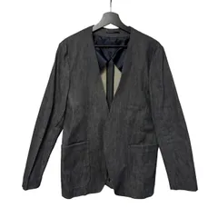 C459 ADAM ET ROP<!-利用不可文字-!>（アダム エ ロペ）MB（エムビー）コラボ ノーカラージャケット カーディガンジャケット ダークグレー  Lサイズ フォーマル