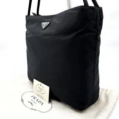 【良品】PRADA triangleparts handbag toto nylon black プラダ 三角プレート ハンドバッグ ブラック