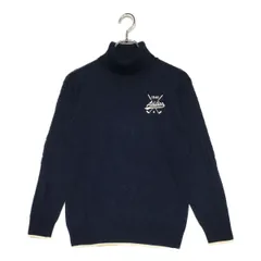 中古 レディース アディダスゴルフ adidas GOLF セーター L 紺 ネイビー タートルネック