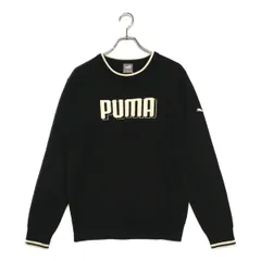 中古 メンズ プーマ PUMA セーター XL 黒 ブラック クルーネック ニット