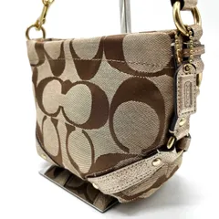 【良品】COACH Y2K big signature canvas leather hand bag コーチ ハンドバッグ