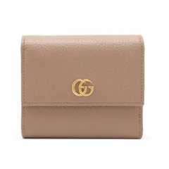 GUCCI グッチ GGマーモント 3つ折り財布 三つ折財布 レザー ピンクベージュ ゴールド金具 546584