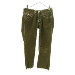 TRUE RELIGION トゥルーレリジョン USA製 コーデュロイパンツ W25 抹茶色 レディース 古着