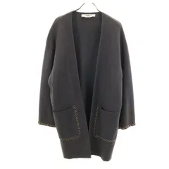 ZARA KNIT ザラニット 長袖 ロング ニットカーディガン M チャコールグレー レディース 古着