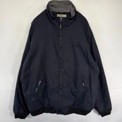 古着 エルエルビーン L.L.Bean ナイロンジャケット ウォームアップジャケット フルジップ ワンポイントロゴ 大きいサイズ 2XL  ブラック メンズ