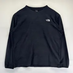 古着 ザ・ノースフェイス THE NORTH FACE スウェット フリース クルーネック 薄手 アウトドア ワンポイントロゴ L  ブラック メンズ