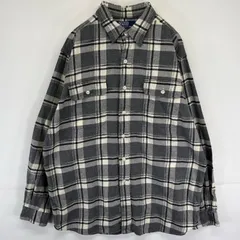 古着 ポロバイラルフローレン Polo by Ralph Lauren 長袖シャツ ネルシャツ チェック柄 WHITFIELD L  グレー系 メンズ