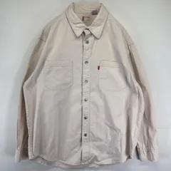 古着 リーバイス Levi's 長袖シャツ デニムシャツ カラーデニム ワンポイントロゴ メタルボタン 胸ポケット L  ホワイト系 メンズ