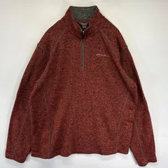 古着 エディー・バウアー Eddie Bauer ハーフジップフリースジャケット ベターセータータイプ ニット トレーナー ワンポイントロゴ XL  ブラウン系 メンズ