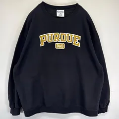 古着 チャンピオン Champion スウェット トレーナー ロゴ ワッペン刺繍 大きいサイズ クルーネック プルオーバー  3XL  ブラック メンズ