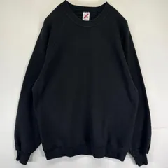 古着 80's/80年代 ヴィンテージ ジャージーズ Jerzees USA製 スウェット 無地 トレーナー ラグラン クルーネック 大きいサイズ 2XL  ブラック メンズ