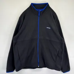 古着 ランズエンド Lands' End フルジップフリースジャケット ワンポイントロゴ 大きいサイズ XL  ブラック メンズ